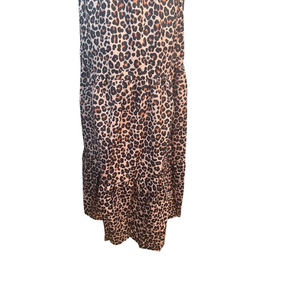 2/$50 NEW Leopard M Print Boho Halter Maxi Dress Butterfly Detail Sleeveless - Picture 13 of 16